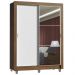 Guarda-Roupa Solteiro Madesa Denver 2 Portas de Correr com Espelho com Pés - Rustic/Branco