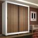 Guarda-Roupa Solteiro Madesa Denver 2 Portas de Correr com Pés - Branco/Rustic