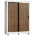 Guarda-Roupa Solteiro Madesa Denver 2 Portas de Correr com Pés - Branco/Rustic
