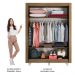 Guarda-Roupa Solteiro Madesa Denver 2 Portas de Correr com Pés - Rustic/Branco