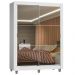 Guarda-Roupa Solteiro Madesa Denver 2 Portas de Correr de Espelho com Pés - Branco