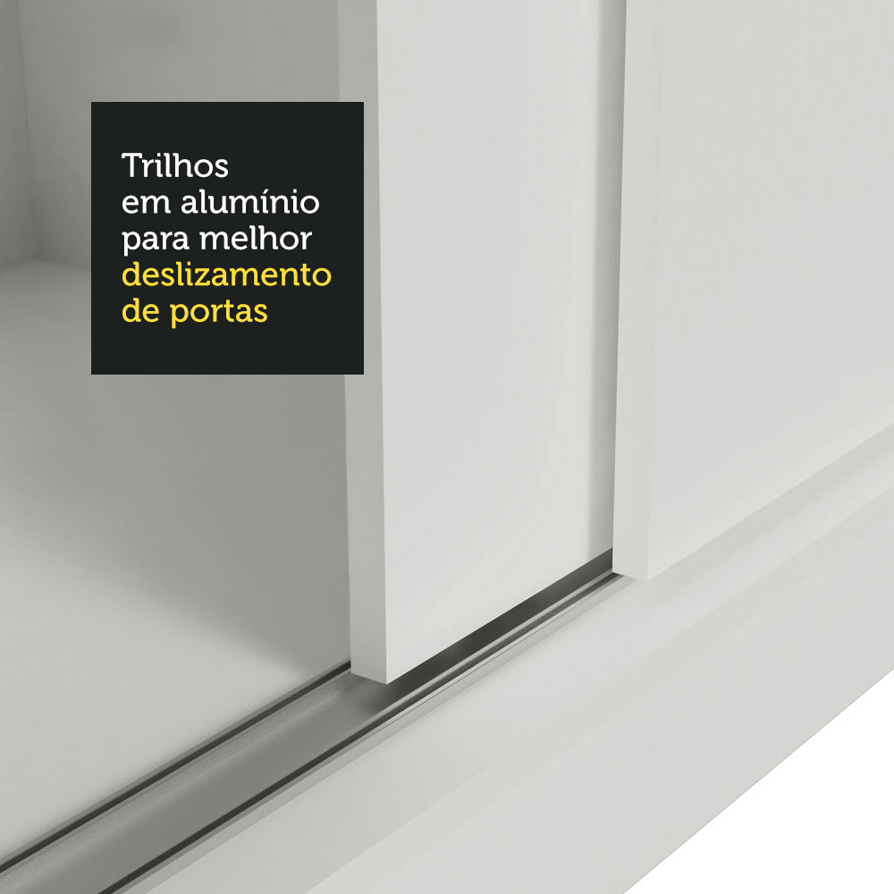 Guarda-Roupa Solteiro Madesa Luke 2 Portas de Correr com Espelho