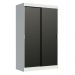 Guarda-Roupa Solteiro Madesa Tokio 2 Portas de Correr 2 Gavetas - Branco/Preto