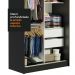 Guarda-Roupa Solteiro Madesa Tokio 2 Portas de Correr 2 Gavetas - Preto/Branco