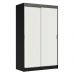 Guarda-Roupa Solteiro Madesa Tokio 2 Portas de Correr 2 Gavetas - Preto/Branco