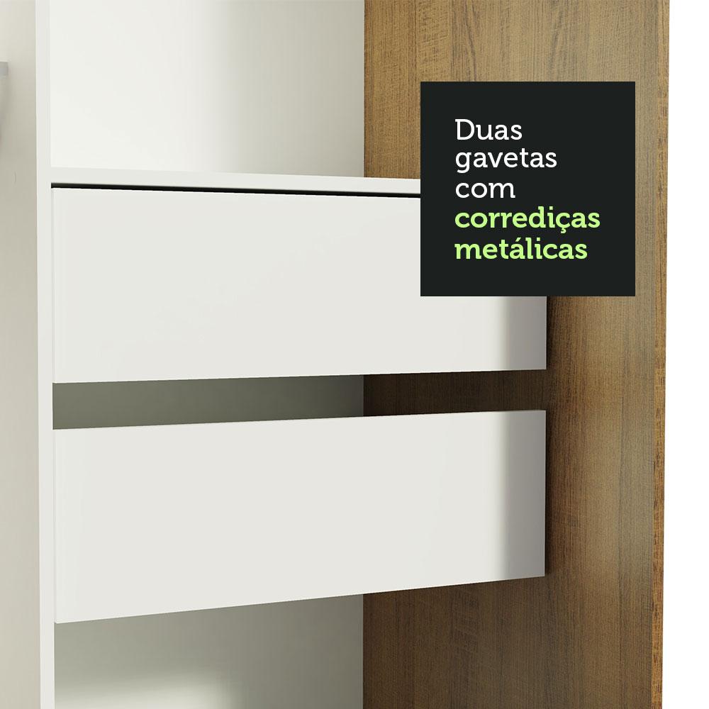Guarda-Roupa Solteiro Madesa Tokio 2 Portas de Correr 2 Gavetas - Rustic