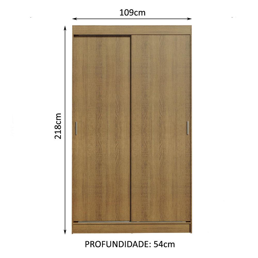 Guarda-Roupa Solteiro Madesa Tokio 2 Portas de Correr 2 Gavetas - Rustic