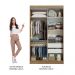 Guarda-Roupa Solteiro Madesa Tokio 2 Portas de Correr 2 Gavetas - Rustic/Branco