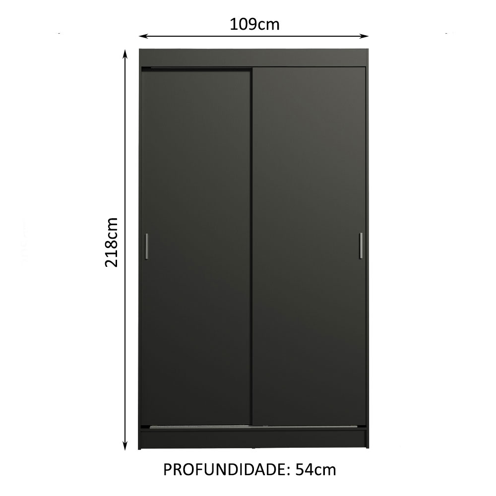 Guarda-Roupa Solteiro Madesa Tokio 2 Portas de Correr 2 Gavetas