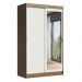 Guarda-Roupa Solteiro Madesa Tokio 2 Portas de Correr com Espelho 2 Gavetas - Rustic/Branco