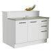 Ilha de Cozinha com Bancada e Balcão 120 cm Branco Agata Madesa