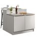 Ilha de Cozinha com Bancada e Balcão 120 cm Branco Lux Madesa