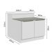 Ilha de Cozinha com Bancada e Balcão 120 cm Branco Lux Madesa