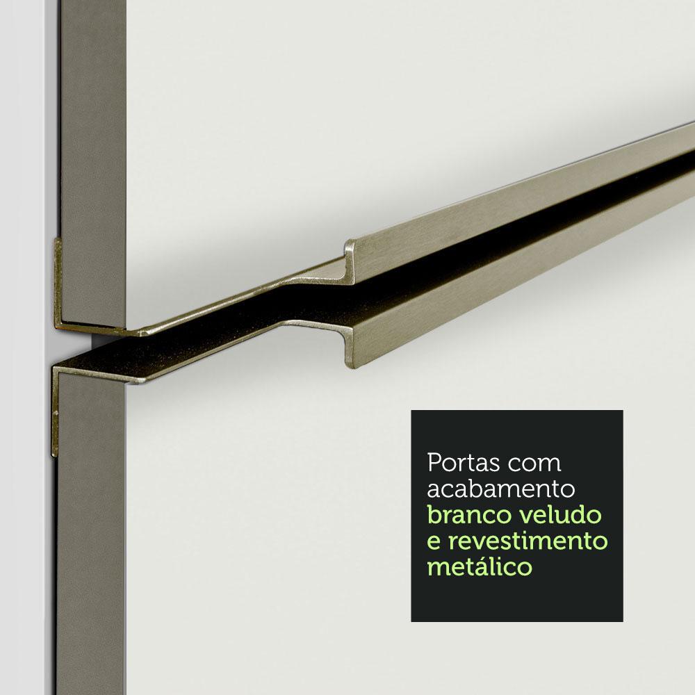 Ilha de Cozinha com Bancada e Balcão 120 cm Branco Lux Madesa