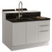 Ilha de Cozinha com Bancada e Balcão 120 cm Branco Stella Madesa