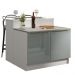 Ilha de Cozinha com Bancada e Balcão 120 cm Branco/Cinza Lux Madesa