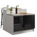 Ilha de Cozinha com Bancada e Balcão 120 cm Branco/Preto Lux Madesa