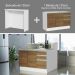 Ilha de Cozinha com Bancada e Balcão 120 cm Branco/Rustic Glamy Madesa
