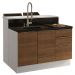 Ilha de Cozinha com Bancada e Balcão 120 cm Branco/Rustic Stella Madesa