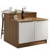 Ilha de Cozinha com Bancada e Balcão 120 cm Rustic/Branco Lux Madesa