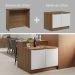 Ilha de Cozinha com Bancada e Balcão 120 cm Rustic/Branco Lux Madesa