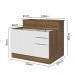 Ilha de Cozinha com Bancada e Balcão 120 cm Rustic/Branco Stella Madesa