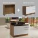 Ilha de Cozinha com Bancada e Balcão 120 cm Rustic/Branco Stella Madesa