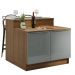 Ilha de Cozinha com Bancada e Balcão 120 cm Rustic/Cinza Lux Madesa