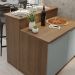 Ilha de Cozinha com Bancada e Balcão 120 cm Rustic/Cinza Lux Madesa