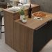 Ilha de Cozinha com Bancada e Balcão 120 cm Rustic/Preto Lux Madesa