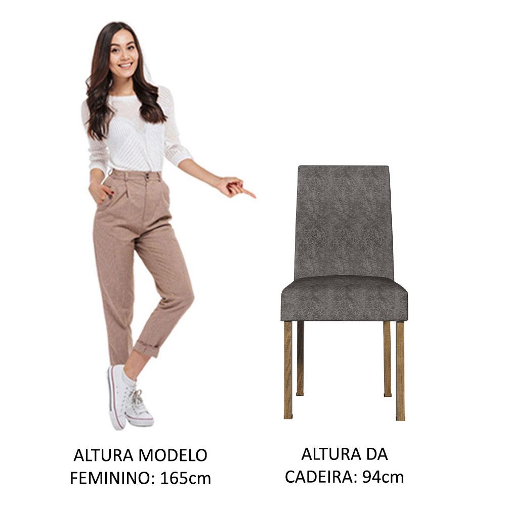 Kit 2 Cadeiras de Jantar 4255 Rustic/Silver Madesa