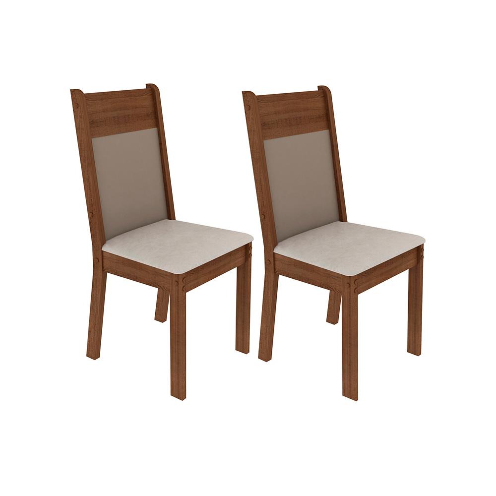 Kit 2 Cadeiras de Jantar 4280 Madesa Rustic/Crema/Pérola