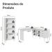 Kit 2 Peças com Escrivaninha em L 3 Gavetas e Armário Multiuso com Vidro Branco Madesa