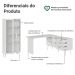Kit 2 Peças com Escrivaninha em L 3 Gavetas e Armário Multiuso com Vidro Branco Madesa