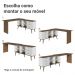 Kit 2 Peças com Escrivaninha em L 3 Gavetas e Armário Multiuso com Vidro Rustic/Branco Madesa