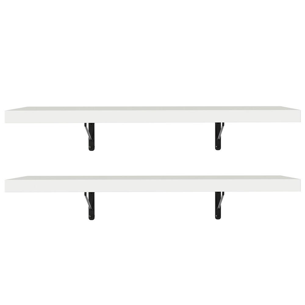 Kit 2 Prateleiras Suspensas para Cozinha Madesa 60 cm com Mão Francesa - Branco