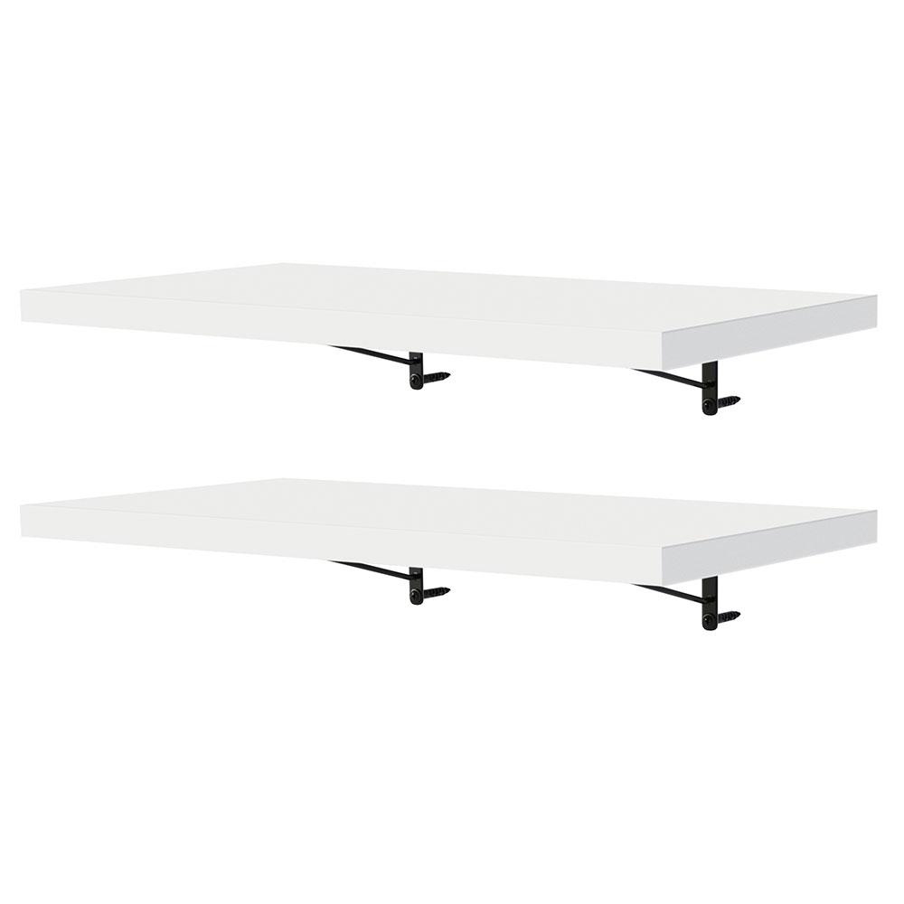 Kit 2 Prateleiras Suspensas para Cozinha Madesa 60 cm com Mão Francesa - Branco