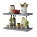 Kit 2 Prateleiras Suspensas para Cozinha Madesa 60 cm com Mão Francesa - Cinza