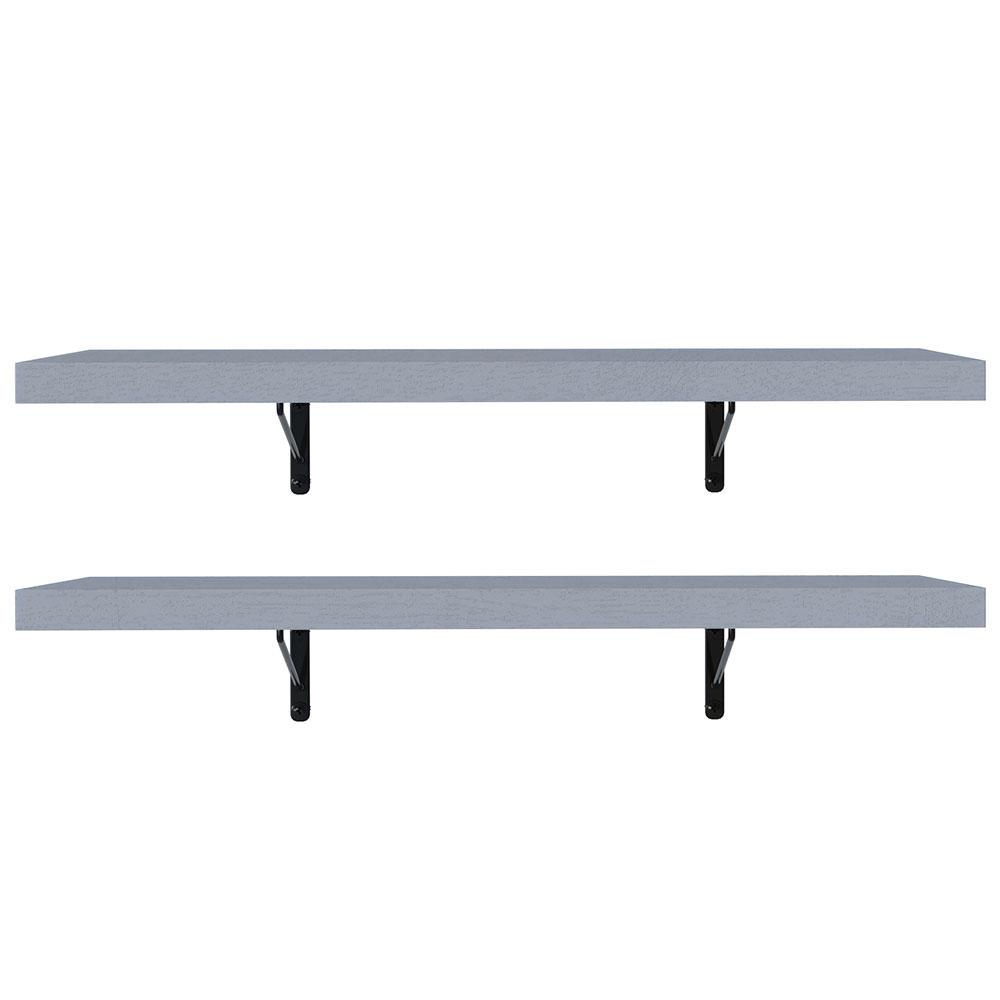 Kit 2 Prateleiras Suspensas para Cozinha Madesa 60 cm com Mão Francesa - Cinza