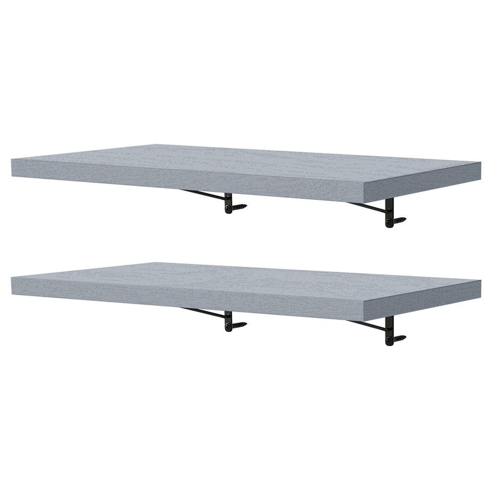 Kit 2 Prateleiras Suspensas para Cozinha Madesa 60 cm com Mão Francesa - Cinza