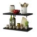 Kit 2 Prateleiras Suspensas para Cozinha Madesa 60 cm com Mão Francesa - Preto