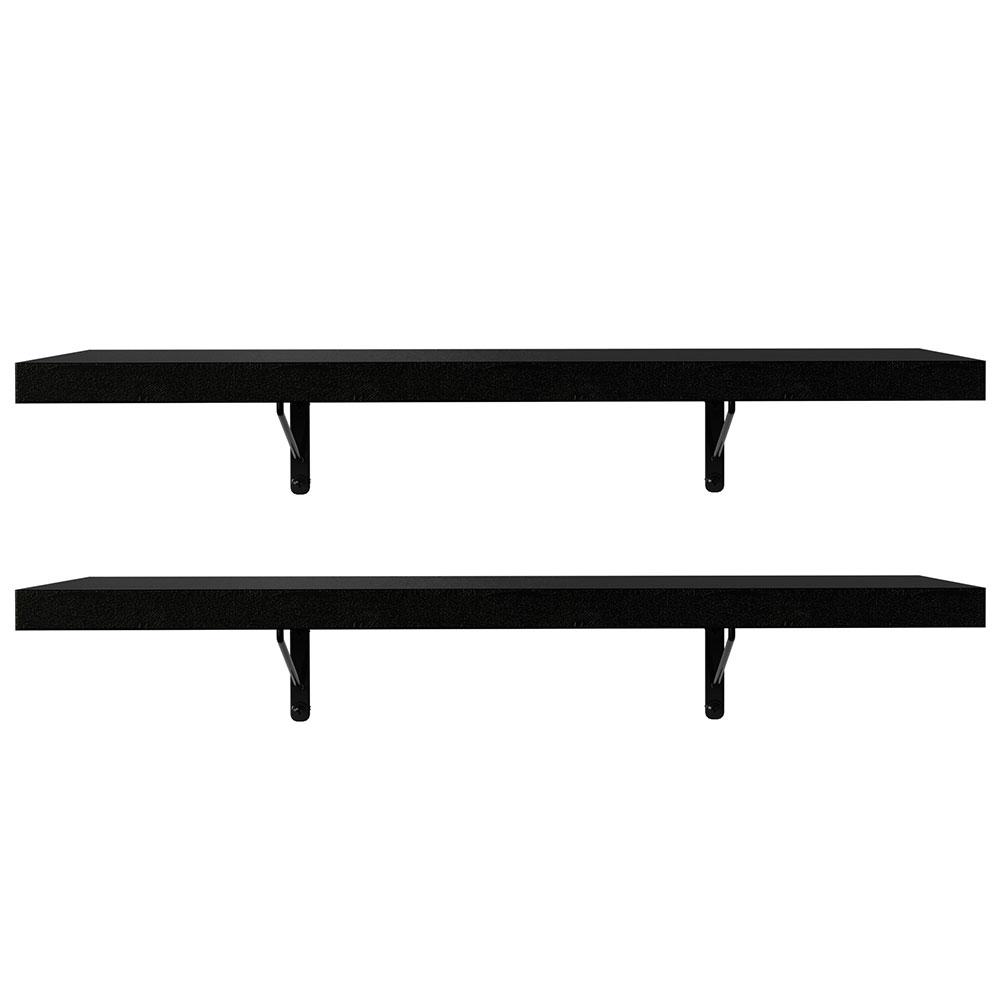 Kit 2 Prateleiras Suspensas para Cozinha Madesa 60 cm com Mão Francesa - Preto