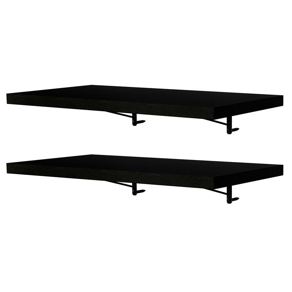 Kit 2 Prateleiras Suspensas para Cozinha Madesa 60 cm com Mão Francesa - Preto