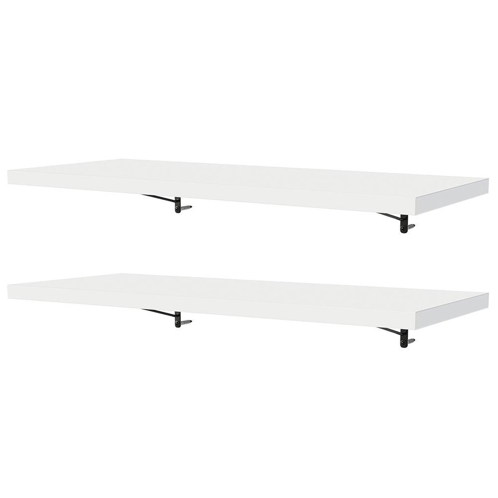 Kit 2 Prateleiras Suspensas para Cozinha Madesa 80 cm com Mão Francesa - Branco