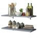 Kit 2 Prateleiras Suspensas para Cozinha Madesa 80 cm com Mão Francesa - Cinza