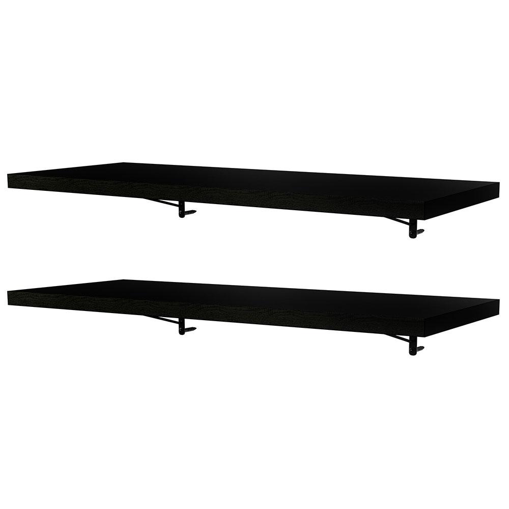 Kit 2 Prateleiras Suspensas para Cozinha Madesa 80 cm com Mão Francesa - Preto