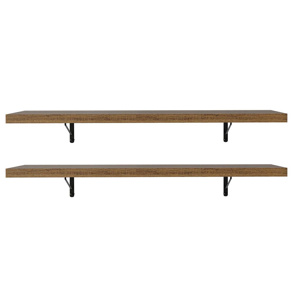 Kit 2 Prateleiras Suspensas para Cozinha Madesa 80 cm com Mão Francesa - Rustic