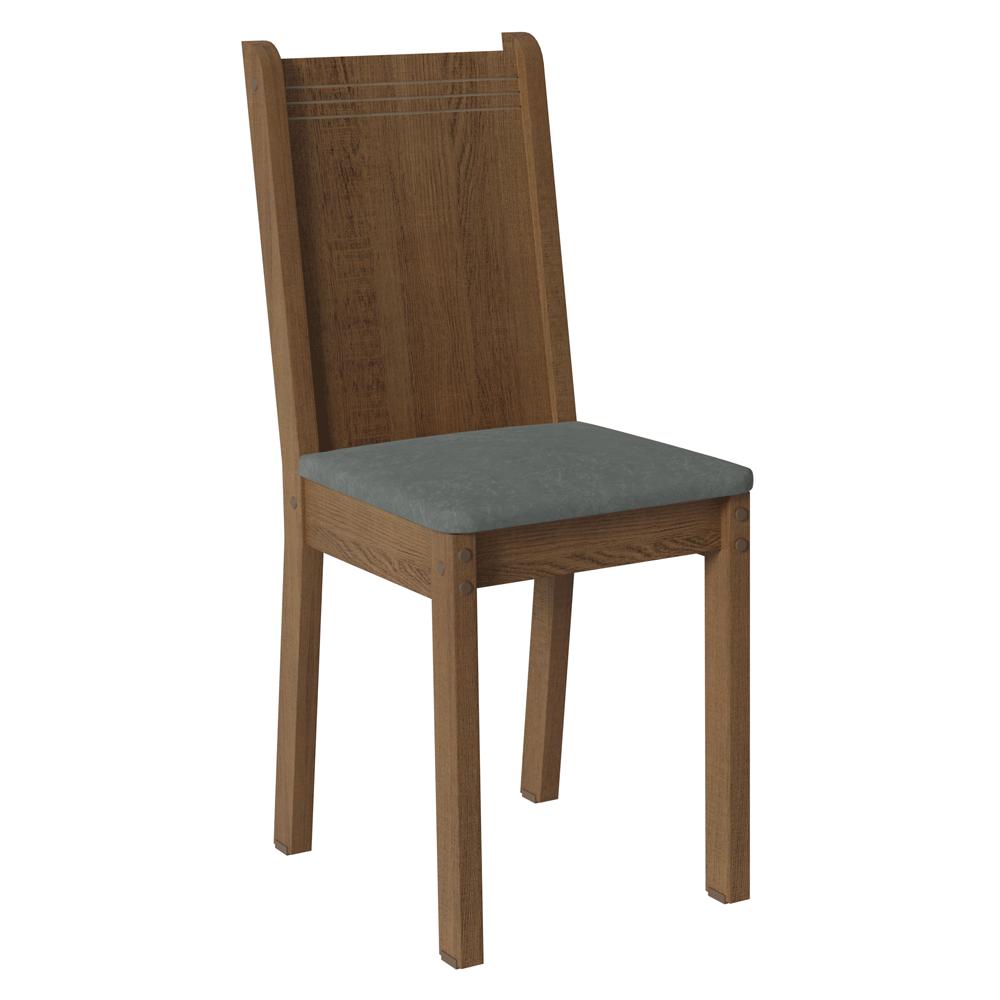 Kit 4 Cadeiras 4290 Madesa Rustic/Silver