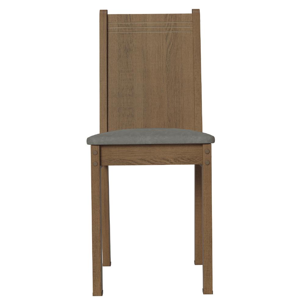 Kit 4 Cadeiras 4290 Madesa Rustic/Silver