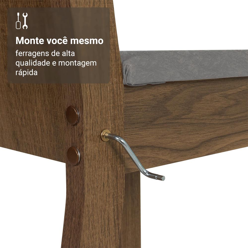 Kit 4 Cadeiras 4290 Madesa Rustic/Silver